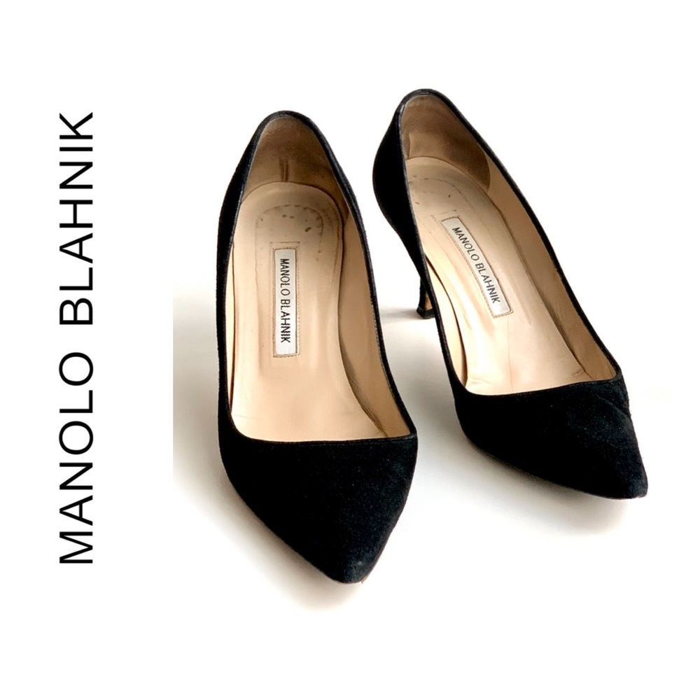 Manolo Blahnik Black Suede Heels *Size 38*